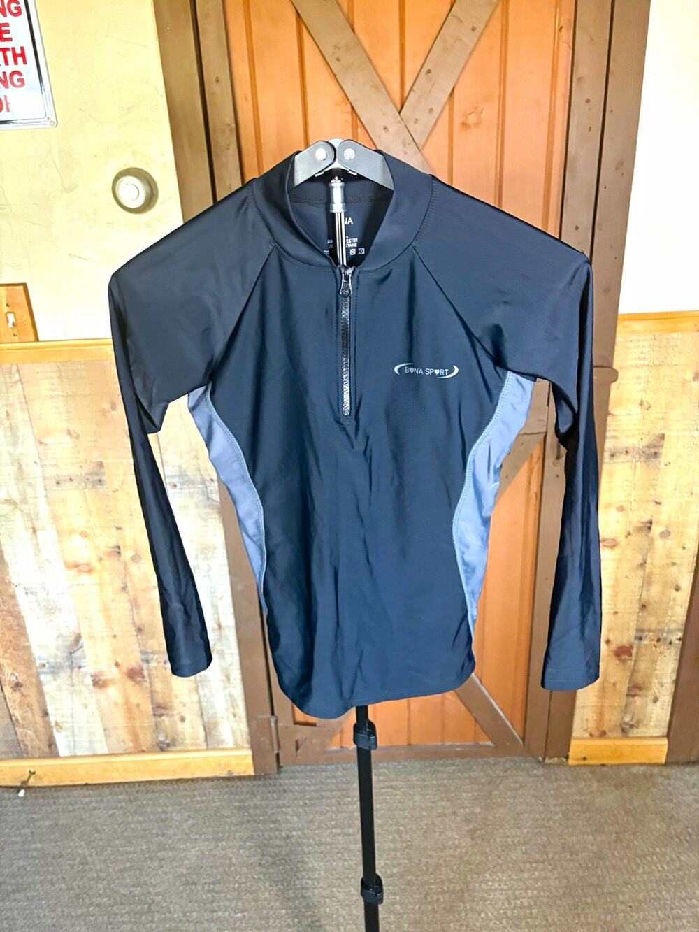 Bona Sport Women Long Sleeve Zip Front Swim Shirt Rashguard UPF 50+ Medium